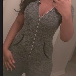 Black bodysuit with hood